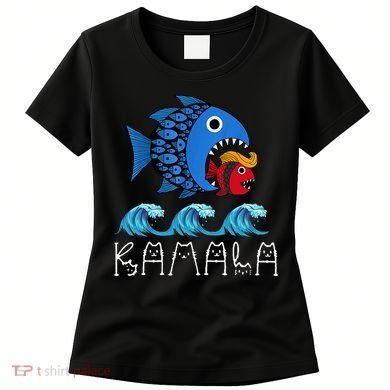 Kamala Over Trump Blue Wave Big Fish Eats Small Fish Women's T-Shirt