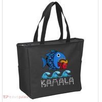 Kamala Over Trump Blue Wave Big Fish Eats Small Fish Tote Bag thumb 2