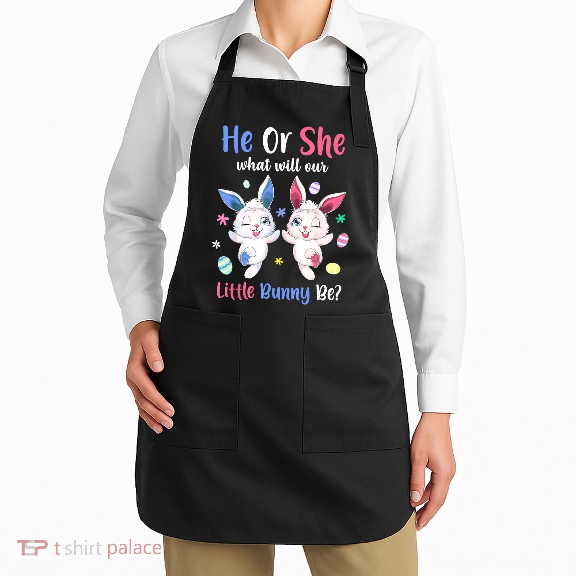 Keeper Of The Gender Bunny Happy Easter Day Gender Reveal Apron