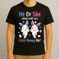Keeper Of The Gender Bunny Happy Easter Day Gender Reveal T-Shirt thumb 3