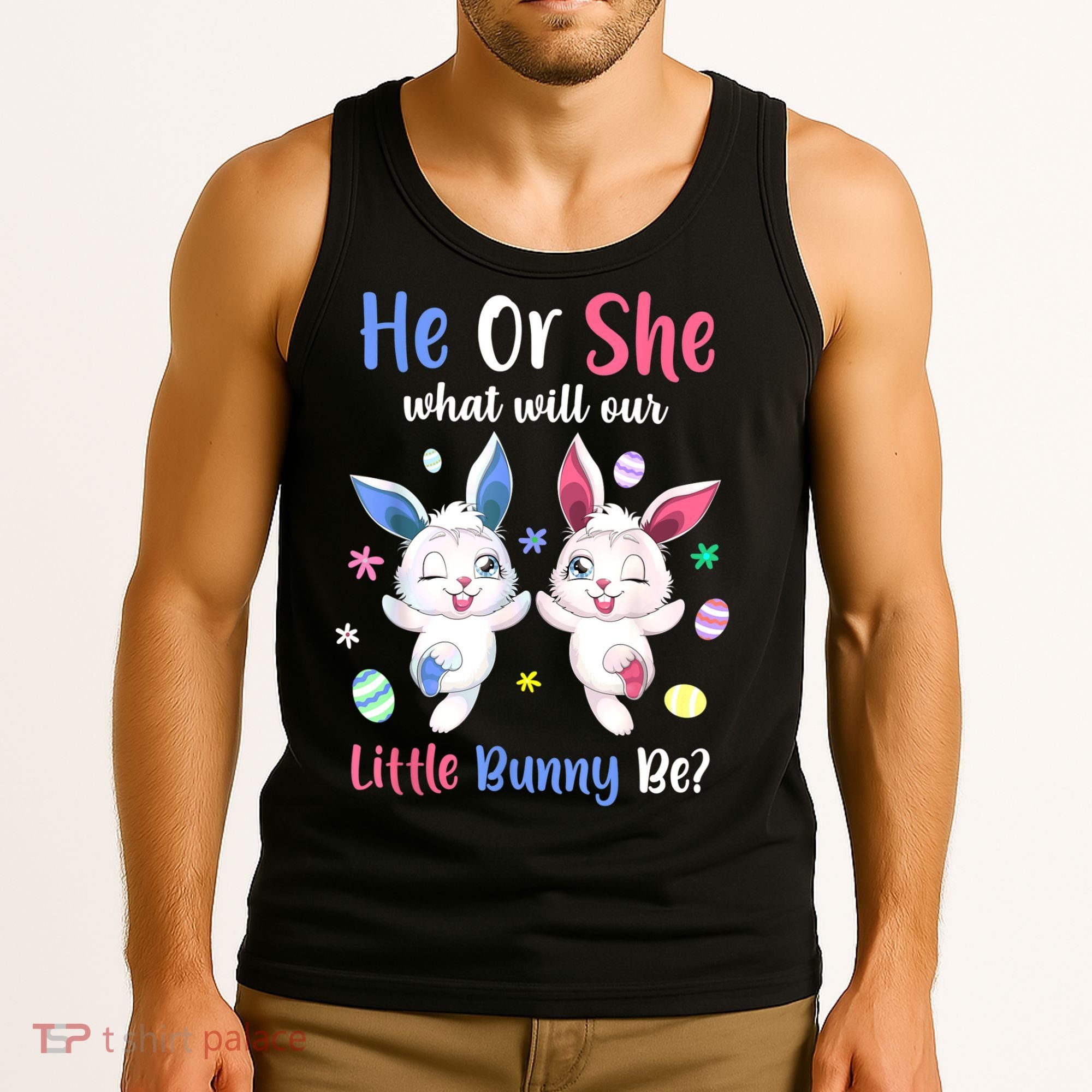 Keeper Of The Gender Bunny Happy Easter Day Gender Reveal Tank Top
