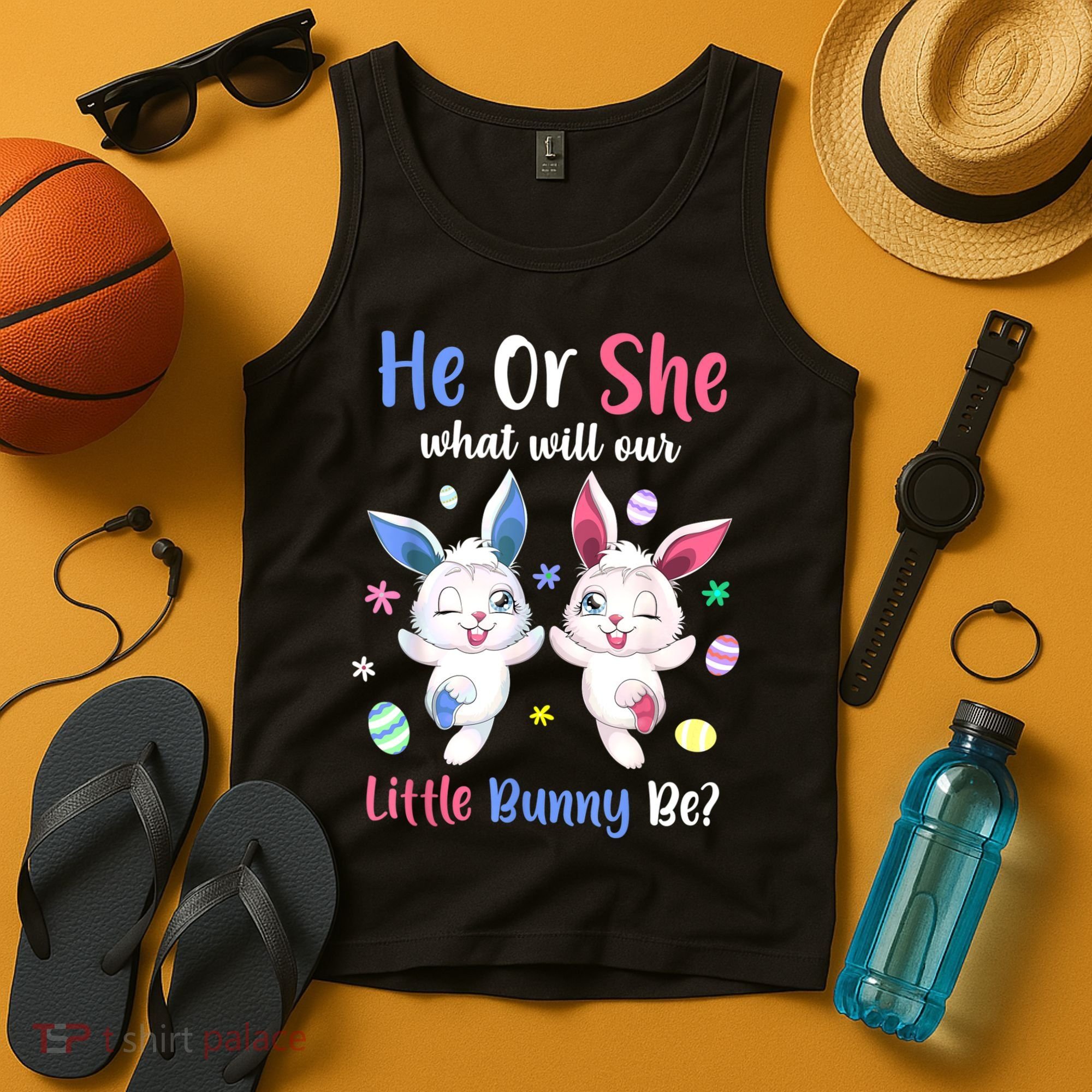 Keeper Of The Gender Bunny Happy Easter Day Gender Reveal Tank Top