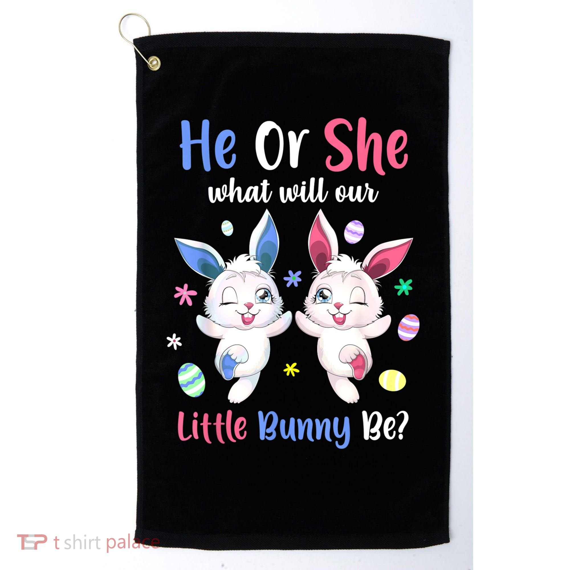 Keeper Of The Gender Bunny Happy Easter Day Gender Reveal Golf Towel