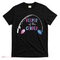 Keeper Of The Gender Fish Gender Reveal Baby Shower T-Shirt thumb 0
