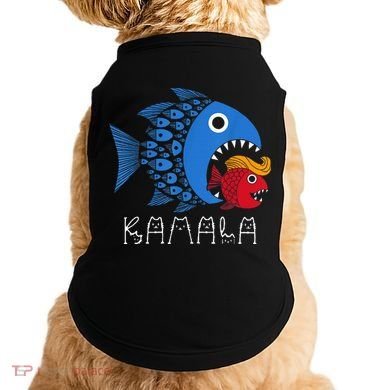 Kamala Over Trump Blue Wave Big Fish Eats Small Fish Doggie Tank