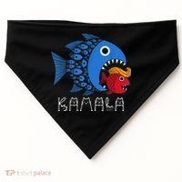 Kamala Over Trump Blue Wave Big Fish Eats Small Fish USA-Made Doggie Bandana thumb 0