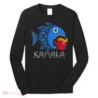 Kamala Over Trump Blue Wave Big Fish Eats Small Fish Long Sleeve Shirt thumb 0