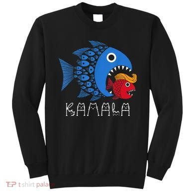 Kamala Over Trump Blue Wave Big Fish Eats Small Fish Sweatshirt