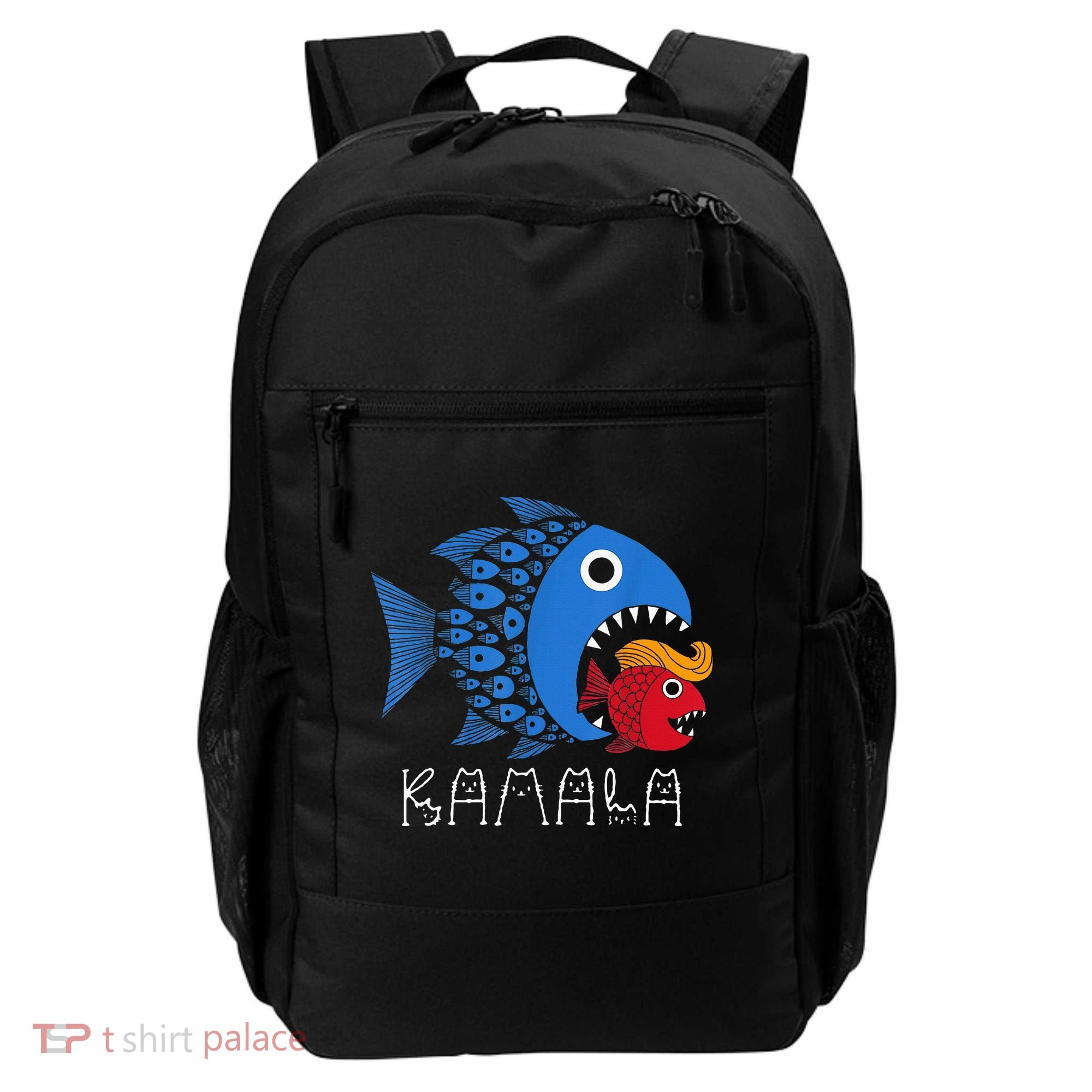 Kamala Over Trump Blue Wave Big Fish Eats Small Fish Backpack