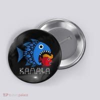 Kamala Over Trump Blue Wave Big Fish Eats Small Fish Button thumb 0
