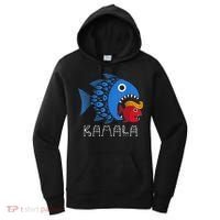 Kamala Over Trump Blue Wave Big Fish Eats Small Fish Women's Hoodie thumb 0