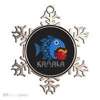 Kamala Over Trump Blue Wave Big Fish Eats Small Fish Ornament thumb 0