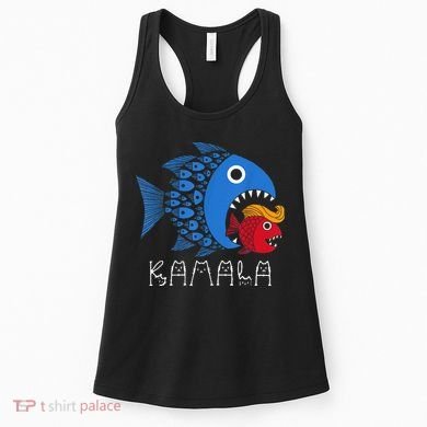 Kamala Over Trump Blue Wave Big Fish Eats Small Fish Women's Tank Top
