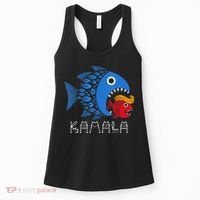 Kamala Over Trump Blue Wave Big Fish Eats Small Fish Women's Tank Top thumb 0