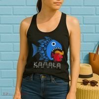 Kamala Over Trump Blue Wave Big Fish Eats Small Fish Women's Tank Top thumb 2