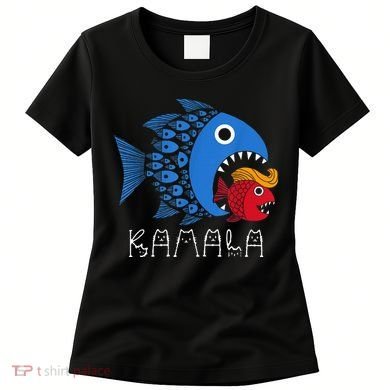 Kamala Over Trump Blue Wave Big Fish Eats Small Fish Women's T-Shirt