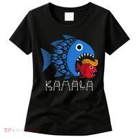 Kamala Over Trump Blue Wave Big Fish Eats Small Fish Women's T-Shirt thumb 0