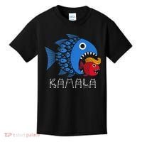 Kamala Over Trump Blue Wave Big Fish Eats Small Fish Kids T-Shirt thumb 0