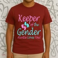 Keeper Of The Gender Auntie Love You T-Shirt thumb 3