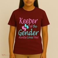 Keeper Of The Gender Auntie Love You T-Shirt thumb 4