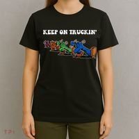 Keep On Truckin Distressed Arts Cars Truck Drivers T-Shirt thumb 4