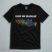 Keep On Truckin Distressed Arts Cars Truck Drivers T-Shirt thumb 5