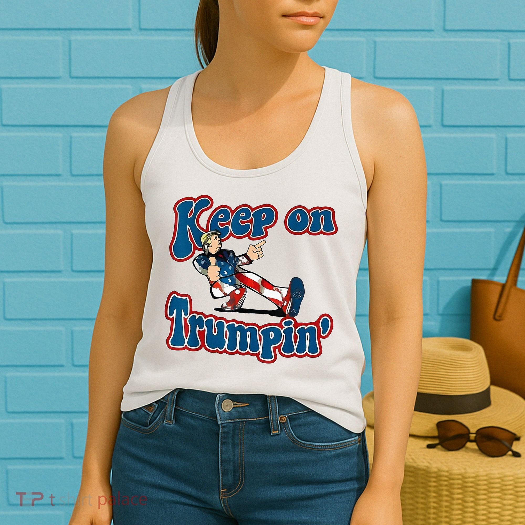 Keep On Trumpin Trump For President 2024 Usa Flag Women's Tank Top
