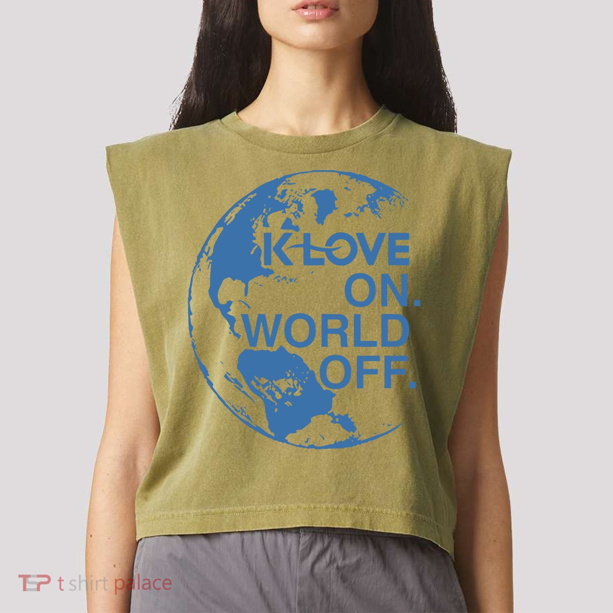 Klove On World Off Garment-Dyed Women's Muscle Tee
