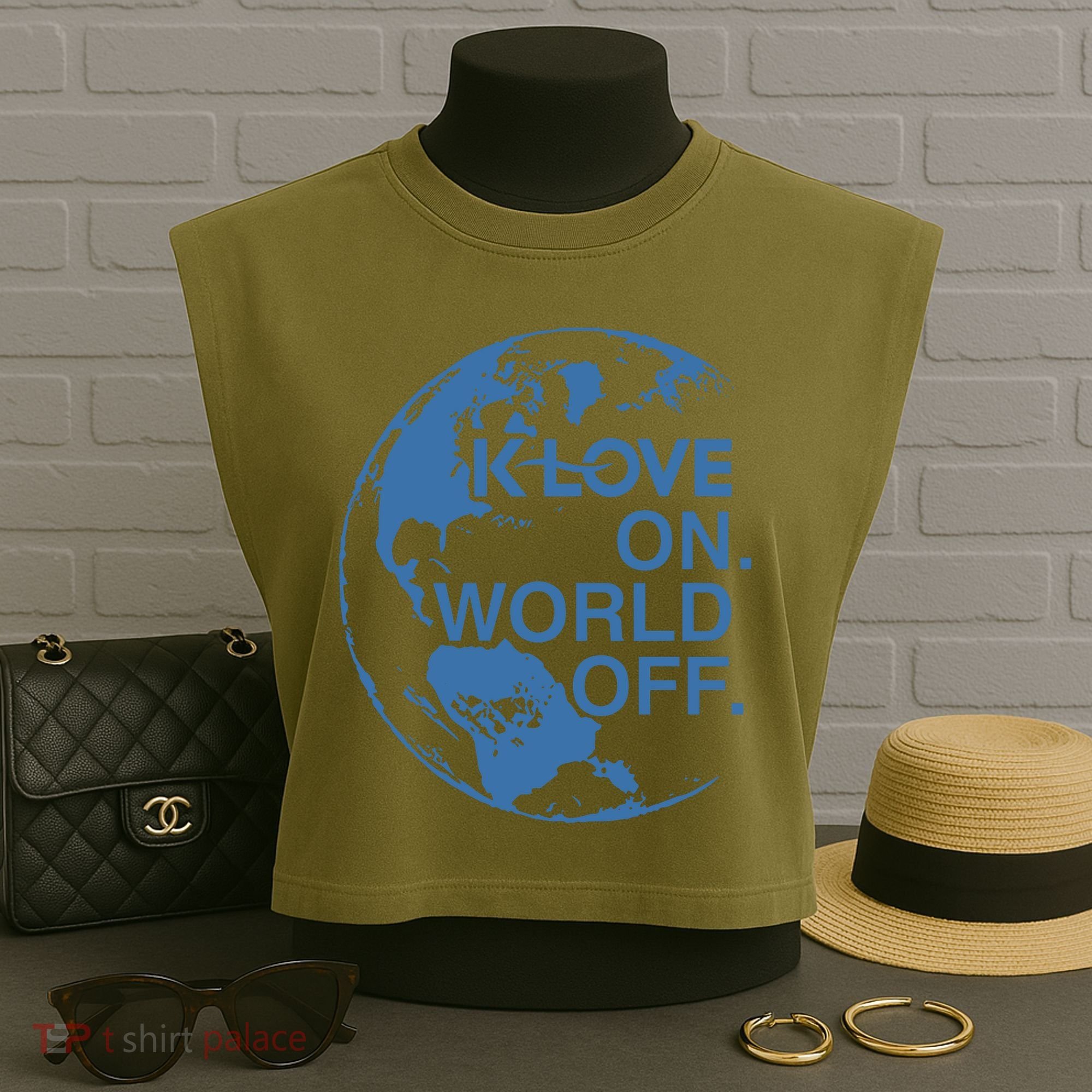 Klove On World Off Garment-Dyed Women's Muscle Tee