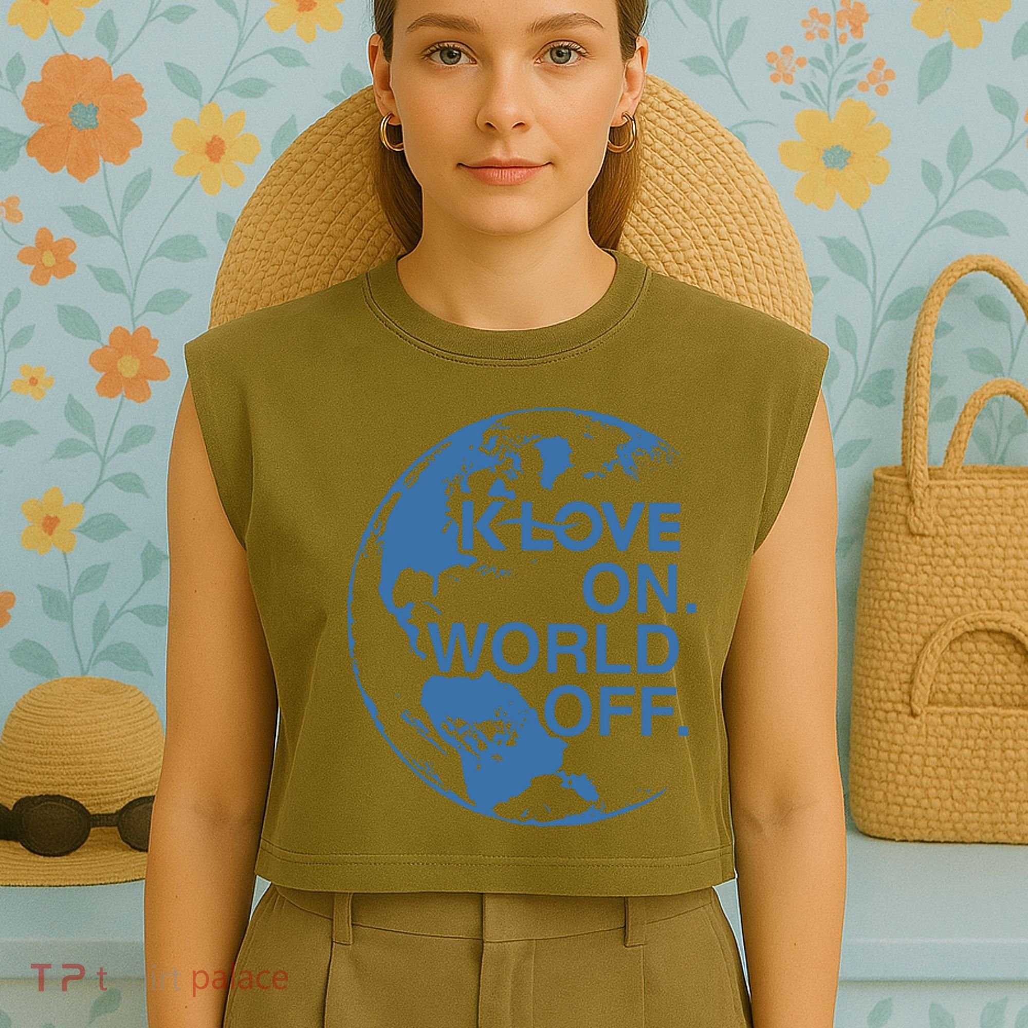 Klove On World Off Garment-Dyed Women's Muscle Tee