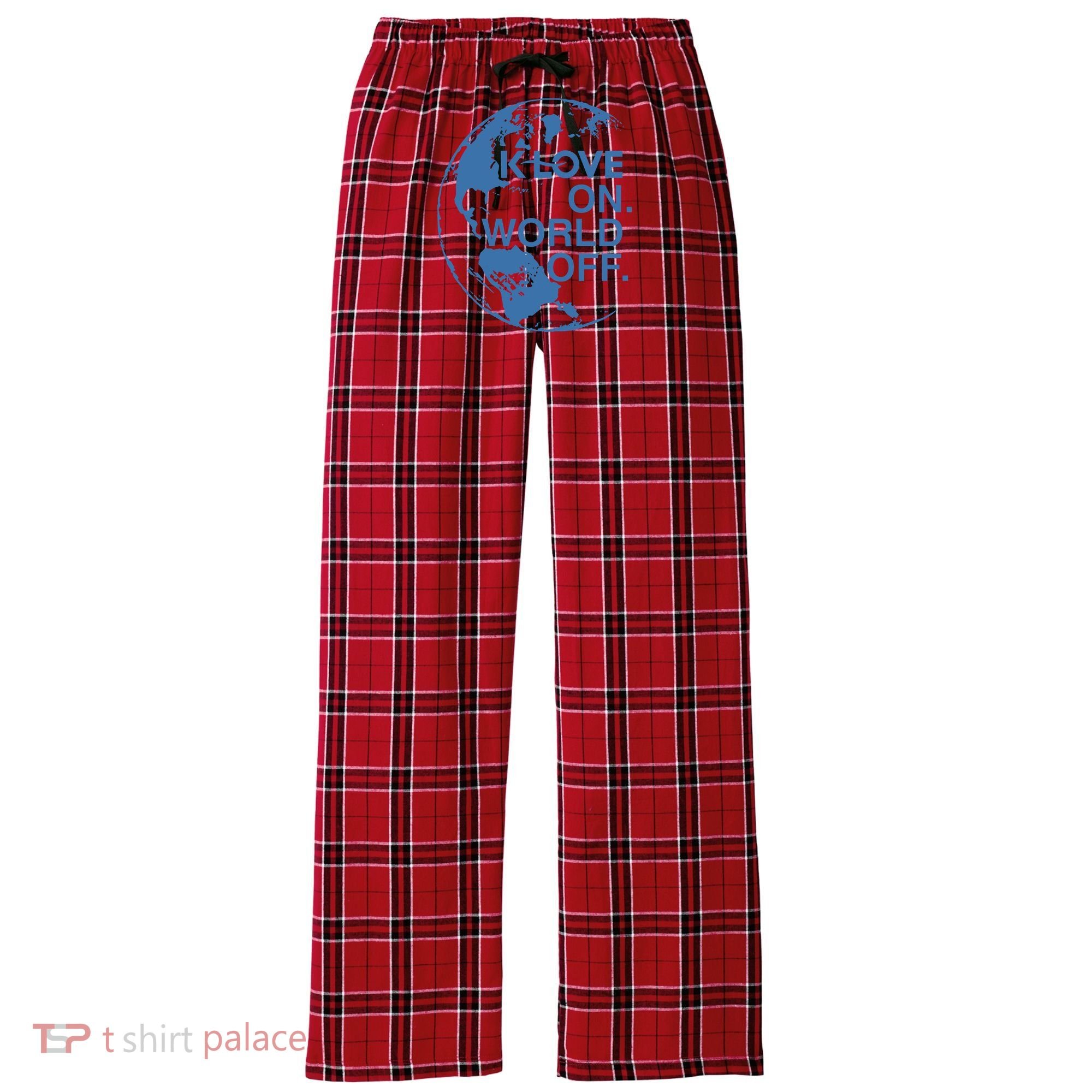 Klove On World Off Women's Flannel Plaid Pajama Pants