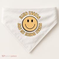 Kind People Are My Kinda People Retro Smiley USA-Made Doggie Bandana thumb 0