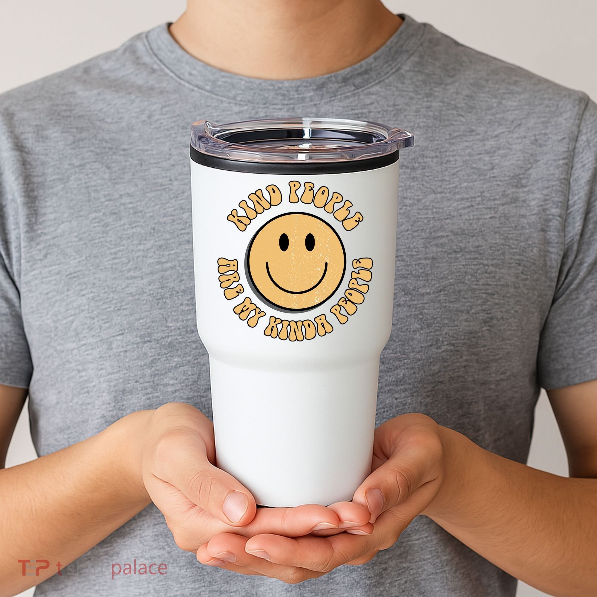 Kind People Are My Kinda People Retro Smiley Tumbler
