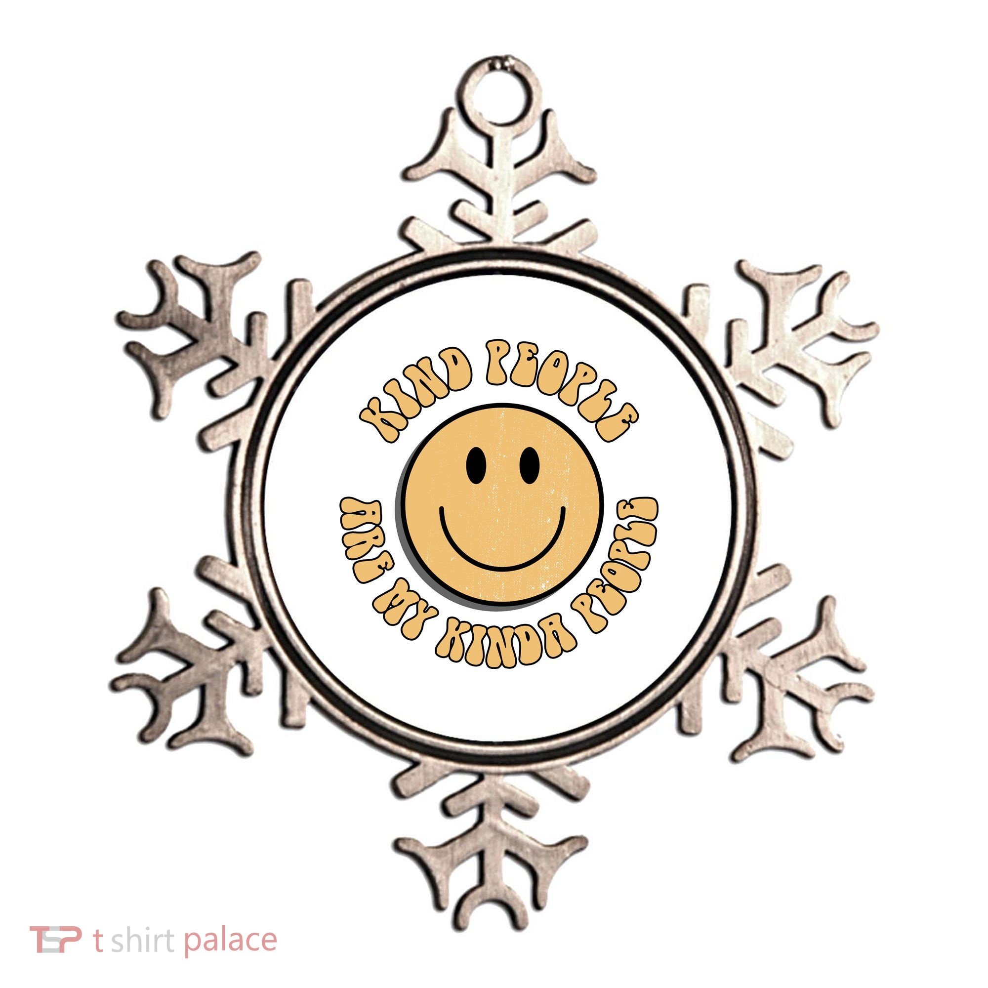 Kind People Are My Kinda People Retro Smiley Ornament