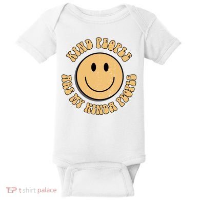 Kind People Are My Kinda People Retro Smiley Baby Bodysuit
