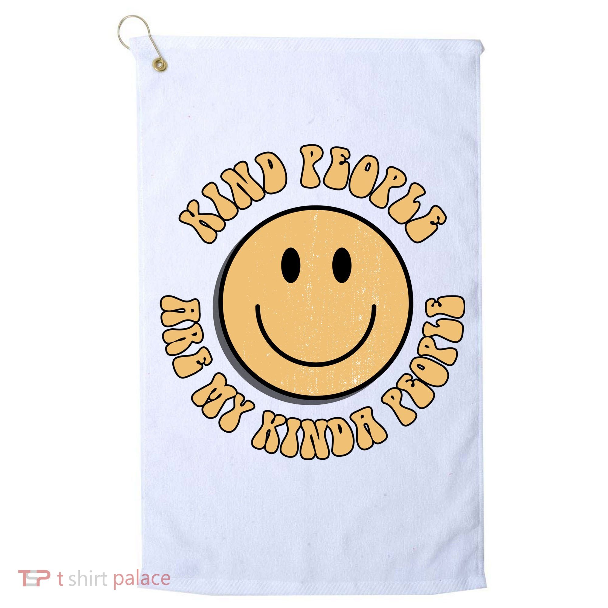 Kind People Are My Kinda People Retro Smiley Golf Towel