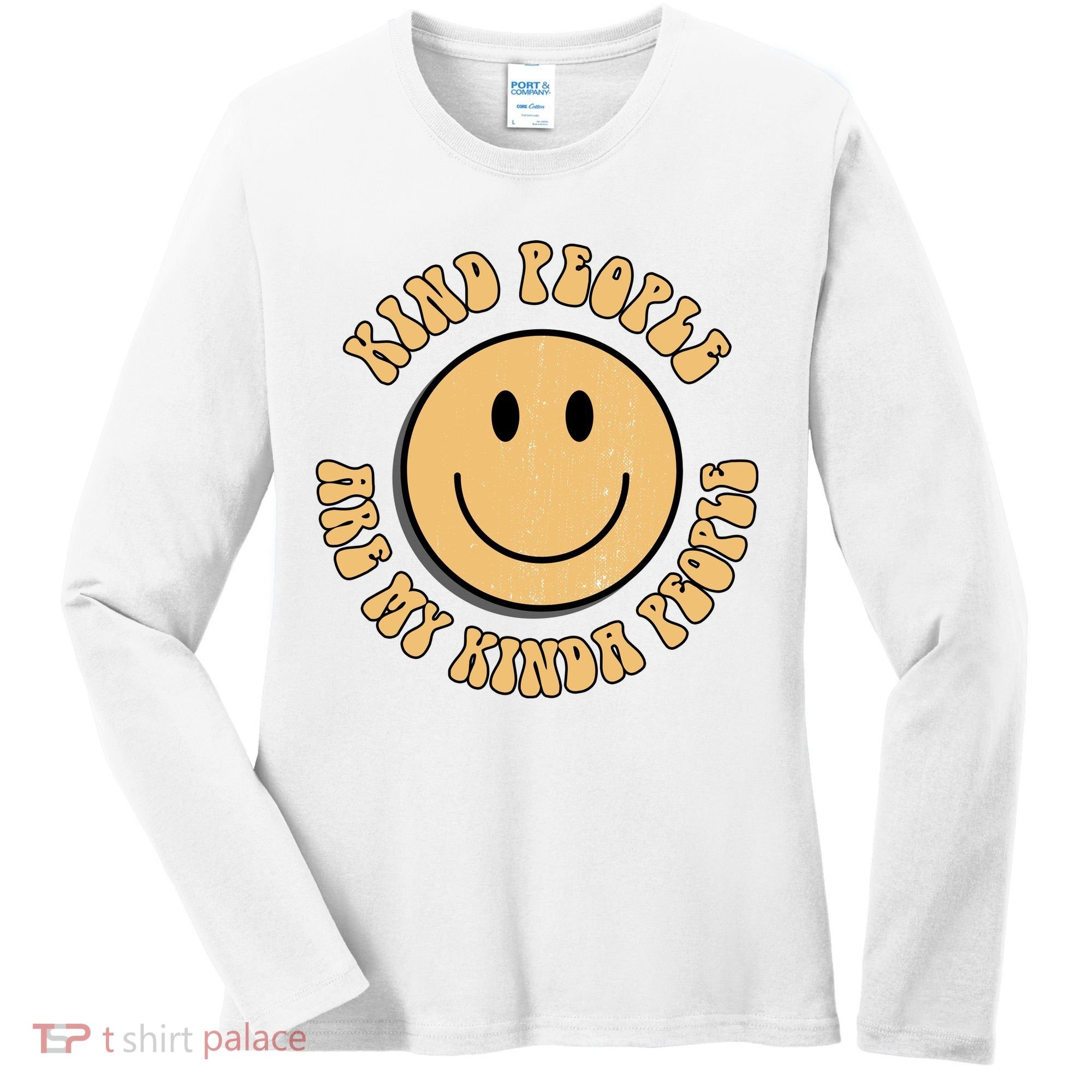 Kind People Are My Kinda People Retro Smiley Women's Long Sleeve Shirt