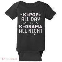 K Pop All Day K Drama All Night Kdrama Kpop K Pop Korean Baby Bodysuit thumb 0