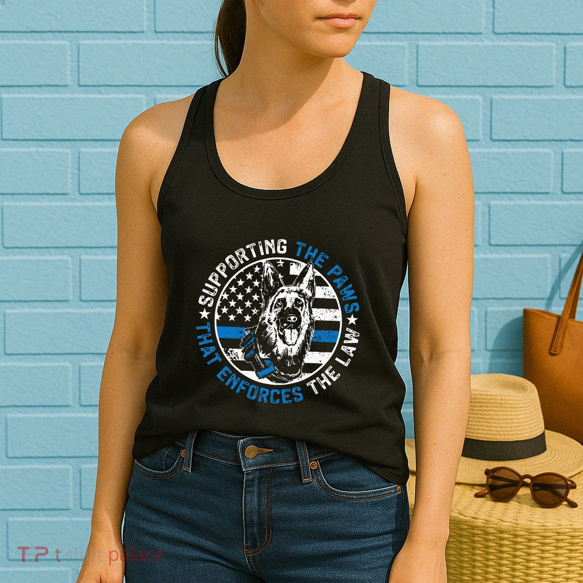 K9 Police Dog Funny Supporting The Paws K9 Police Officer Women's Tank Top
