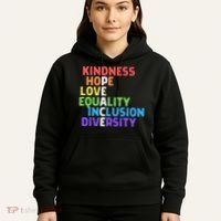 Kindness Peace Equality Inclusion Diversity Human Rights Funny Gift Hoodie thumb 5