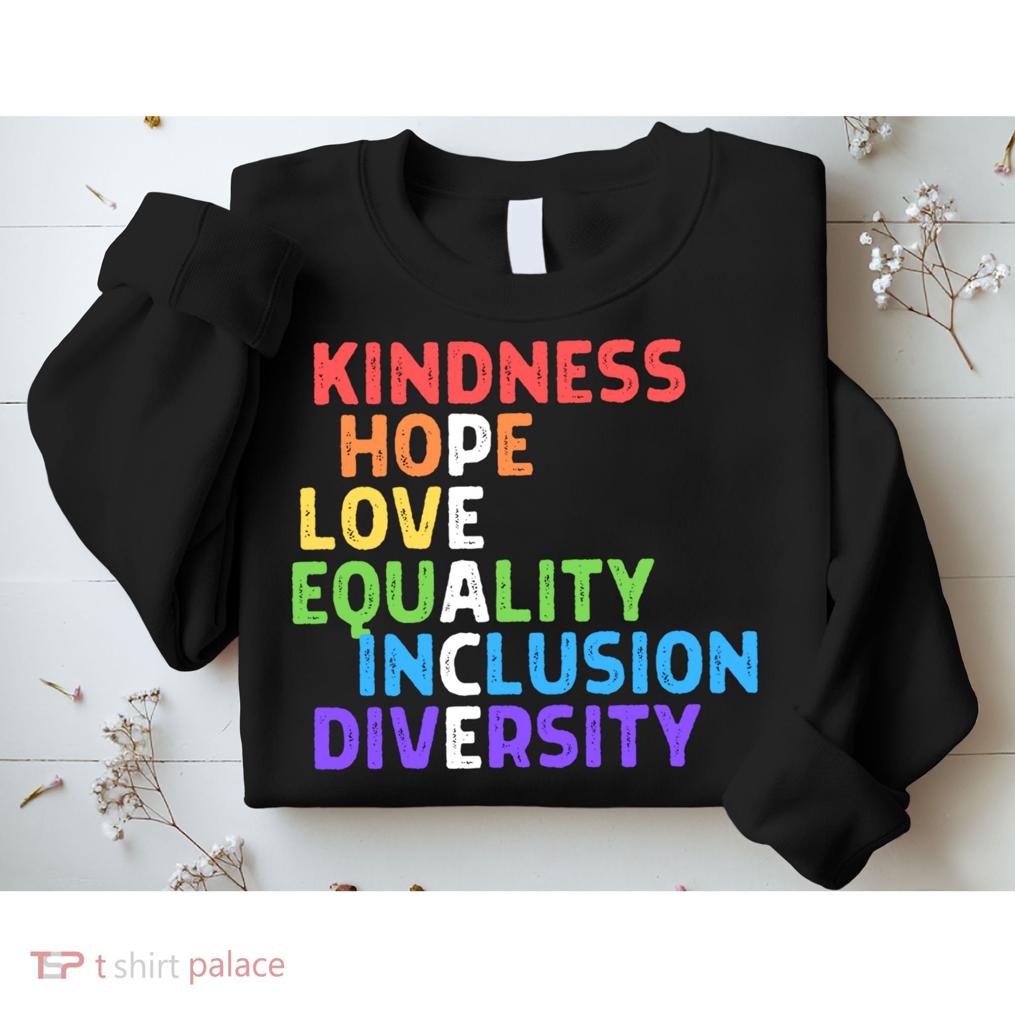 Kindness Peace Equality Inclusion Diversity Human Rights Funny Gift Sweatshirt