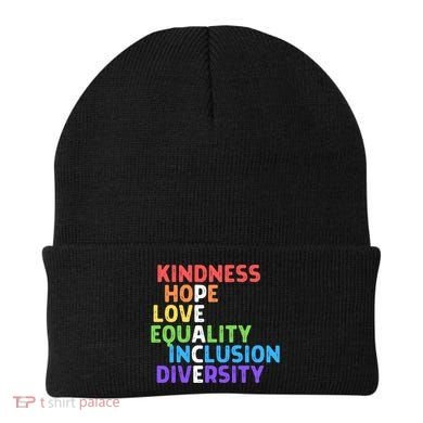 Kindness Peace Equality Inclusion Diversity Human Rights Funny Gift Beanie