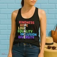 Kindness Peace Equality Inclusion Diversity Human Rights Funny Gift Women's Tank Top thumb 2