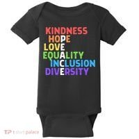 Kindness Peace Equality Inclusion Diversity Human Rights Funny Gift Baby Bodysuit thumb 0