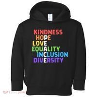 Kindness Peace Equality Inclusion Diversity Human Rights Funny Gift Toddler Hoodie thumb 0