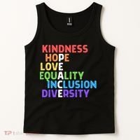 Kindness Peace Equality Inclusion Diversity Human Rights Funny Gift Tank Top thumb 2