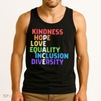 Kindness Peace Equality Inclusion Diversity Human Rights Funny Gift Tank Top thumb 3