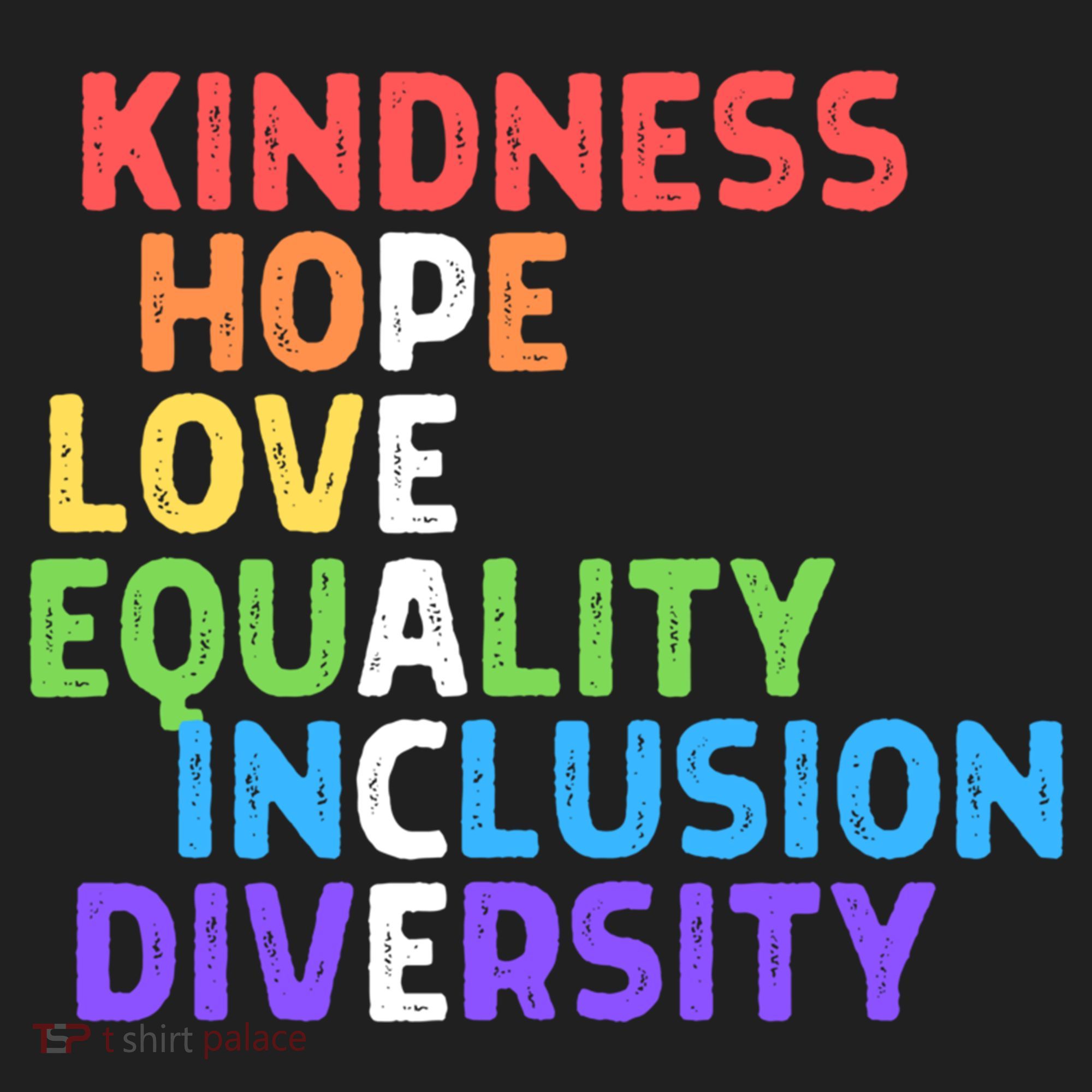 Kindness Peace Equality Inclusion Diversity Human Rights Funny Gift Golf Towel