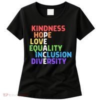 Kindness Peace Equality Inclusion Diversity Human Rights Funny Gift Women's T-Shirt thumb 0