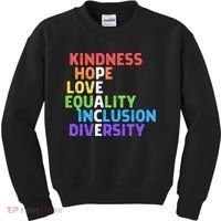 Kindness Peace Equality Inclusion Diversity Human Rights Funny Gift Kids Sweatshirt thumb 0